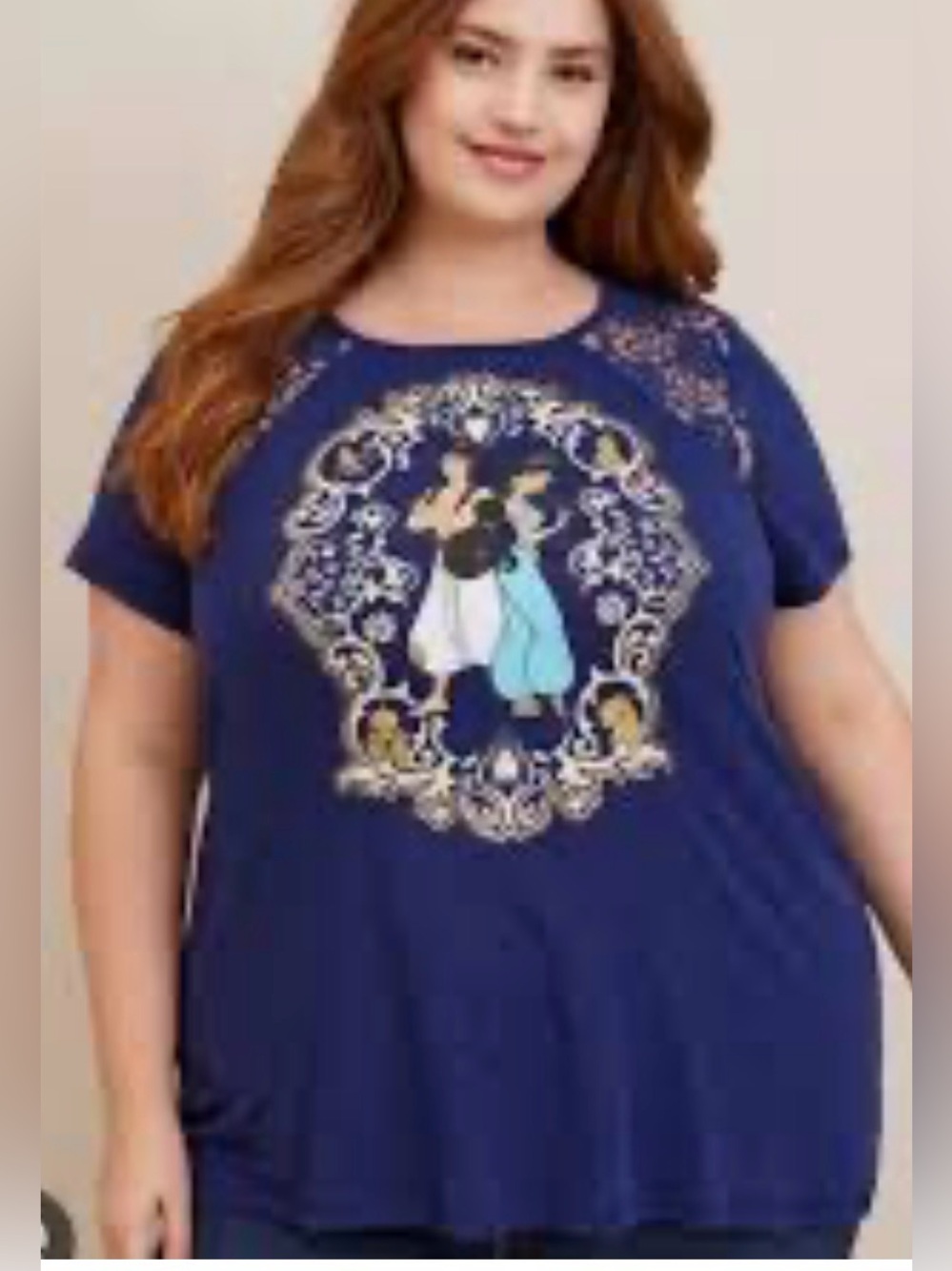 NWT Torrid Disney Aladdin short sleeve lace insert tee size 5X